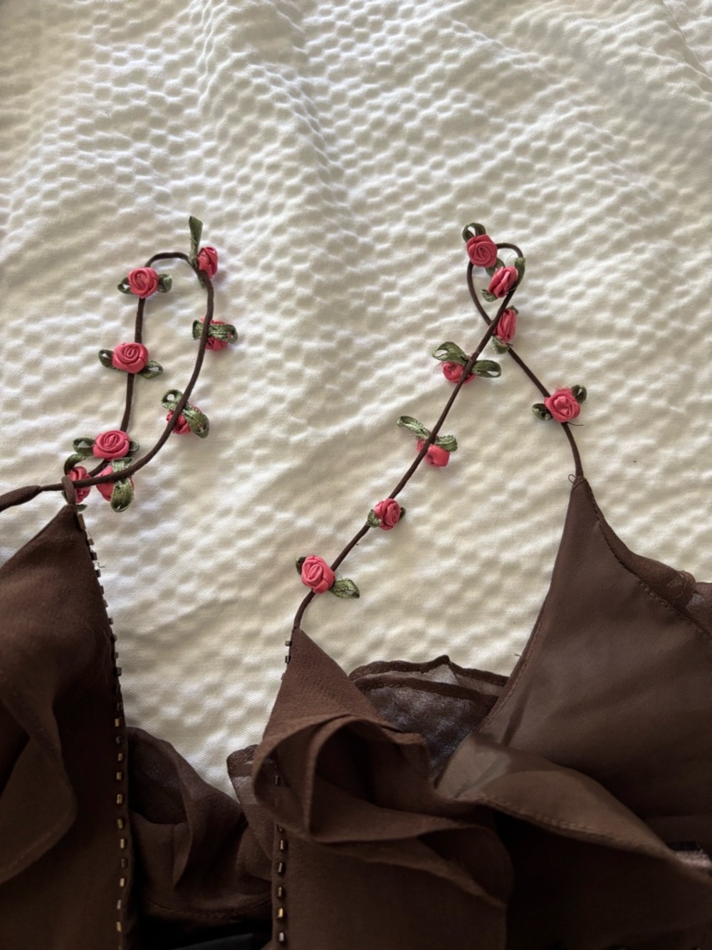 Vintage 2 Piece Asymetrical Floral Silk Skirt Set - Picture 9 of 11